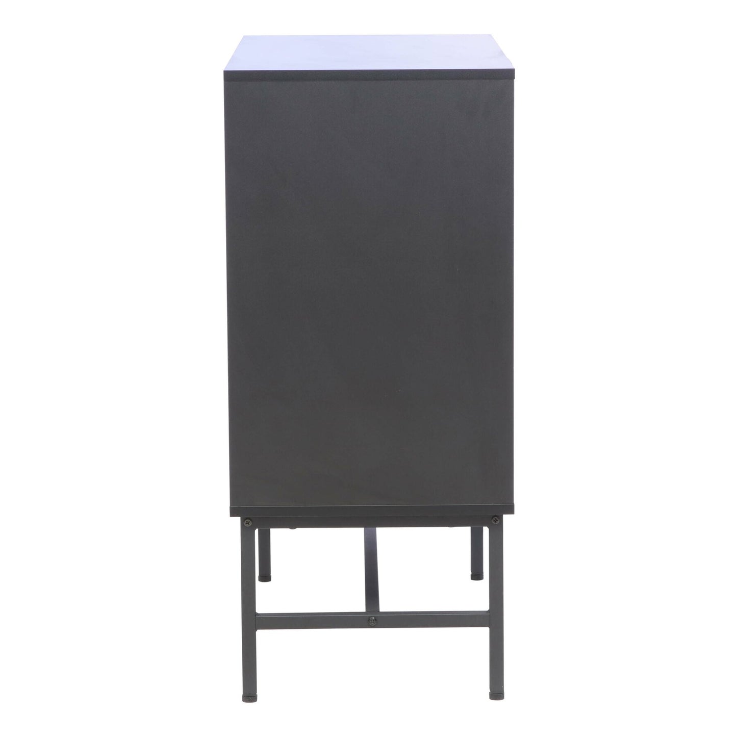 Comoda 4 Sertare Cargo, Negru Si Stejar, 80 Cm