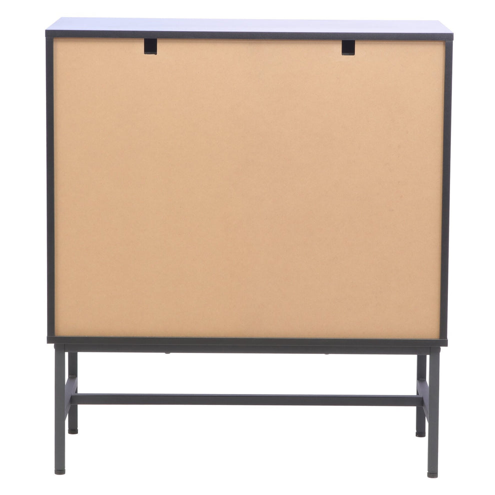 Comoda 4 Sertare Cargo, Negru Si Stejar, 80 Cm