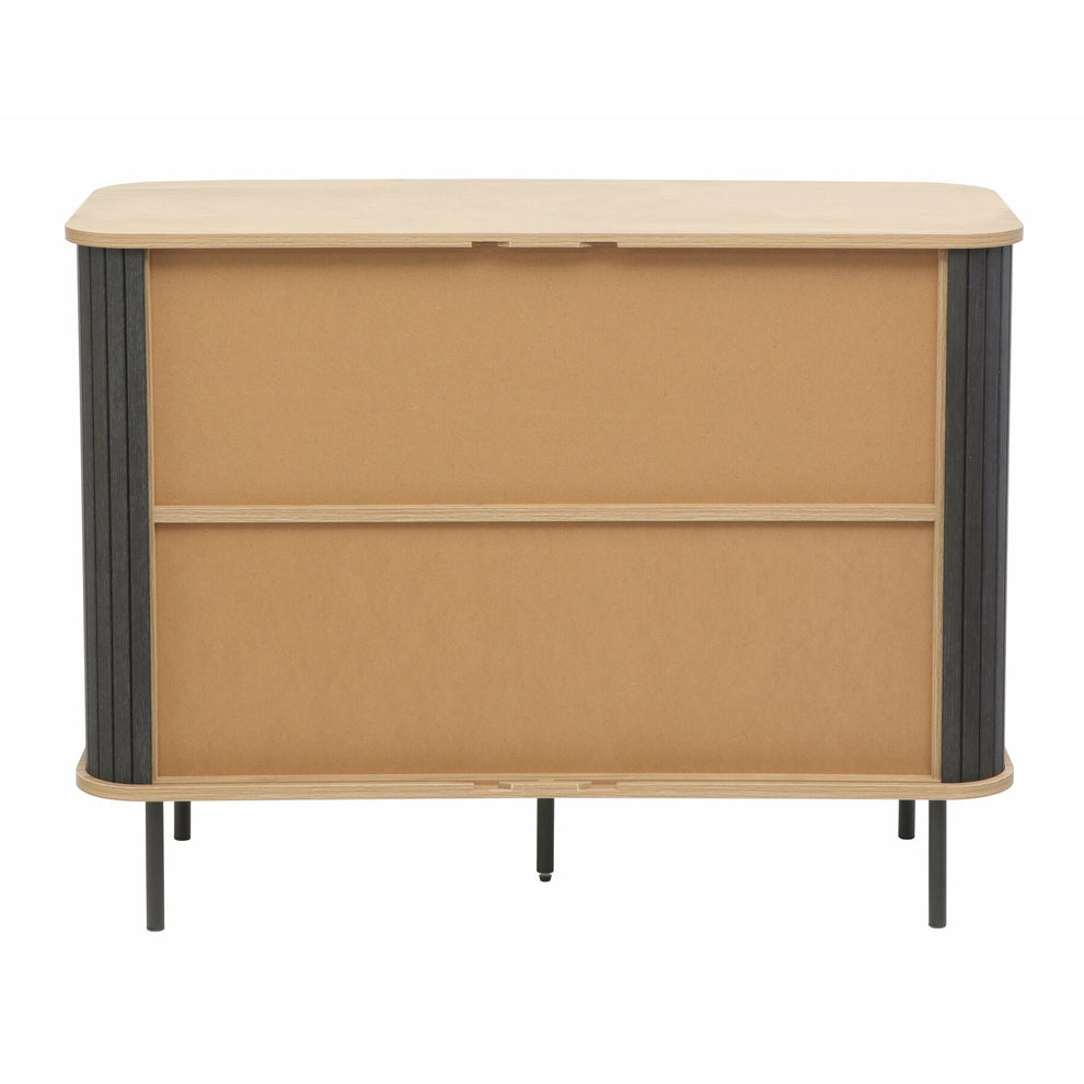Comoda 2 Usi Culisante Spring, Antracit Si Stejar, 100 Cm