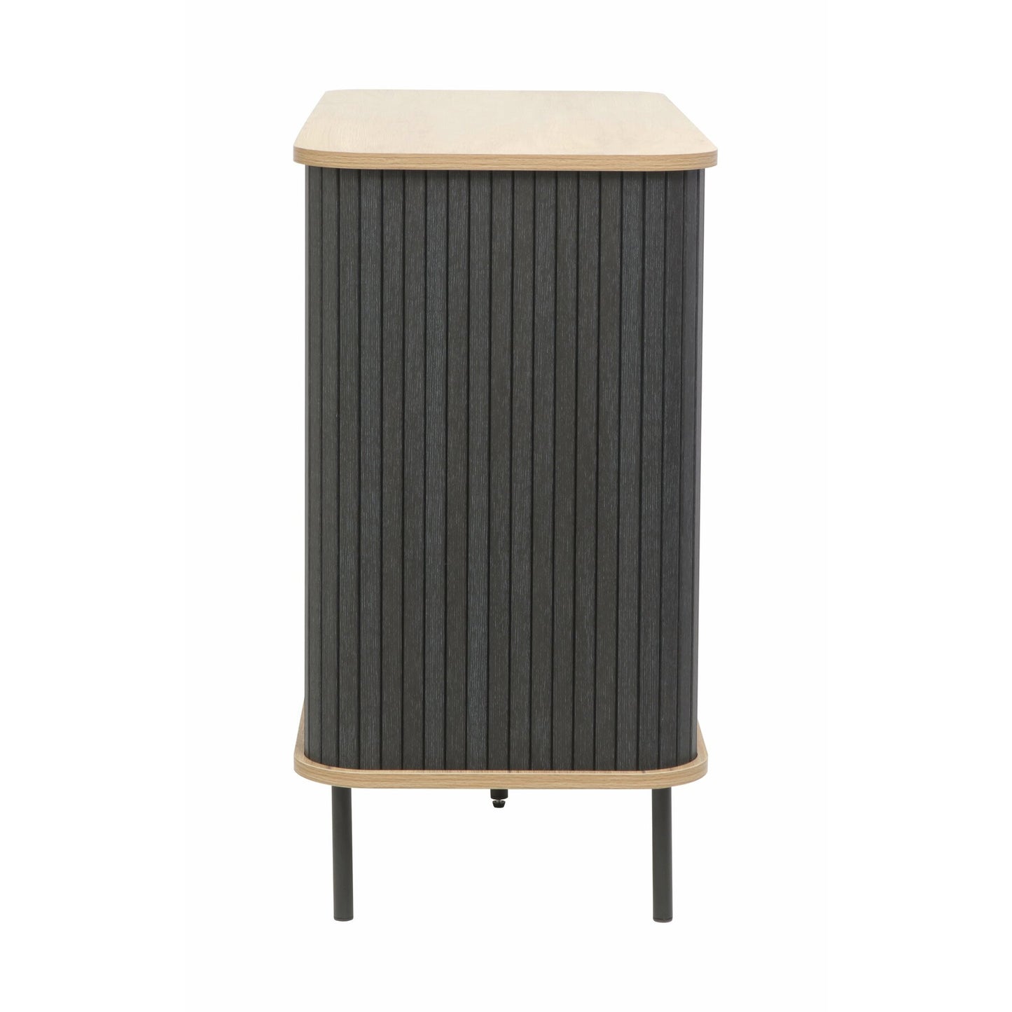 Comoda 2 Usi Culisante Spring, Antracit Si Stejar, 100 Cm
