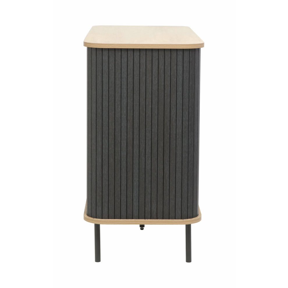 Comoda 2 Usi Culisante Spring, Antracit Si Stejar, 100 Cm
