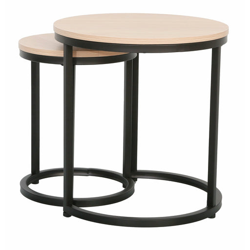 Set 2 Mese Cafea Aniston Negru Si Stejar