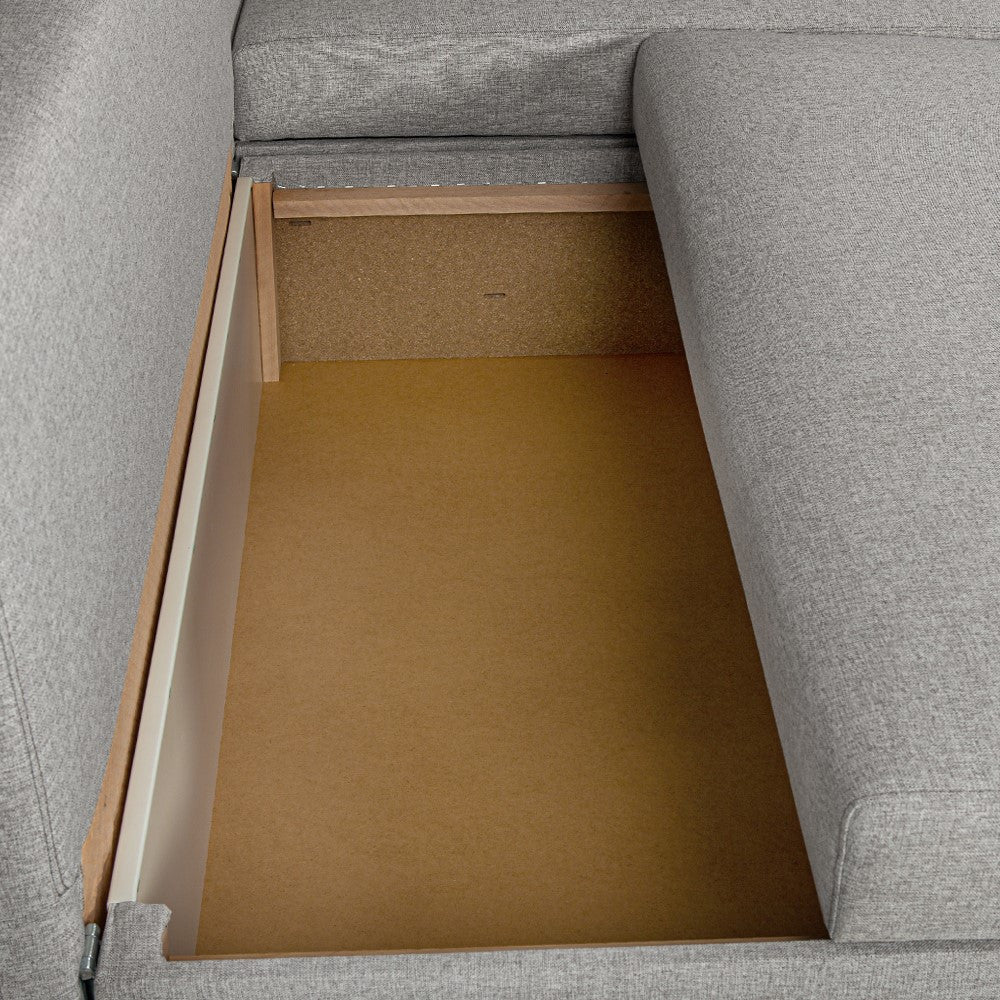 Coltar Extensibil Cu Lada Blue Interschimbabil Stanga/Dreapta, Gri Icon 81, 220 X 80 X 155 Cm