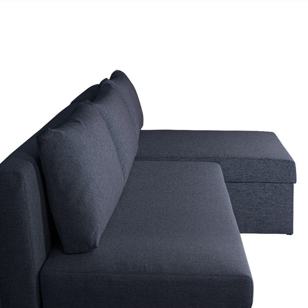 Coltar Extensibil Cu Lada, Blue Interschimbabil Stanga/Dreapta, Albastru Icon 79, 220 X 80 X 155 Cm