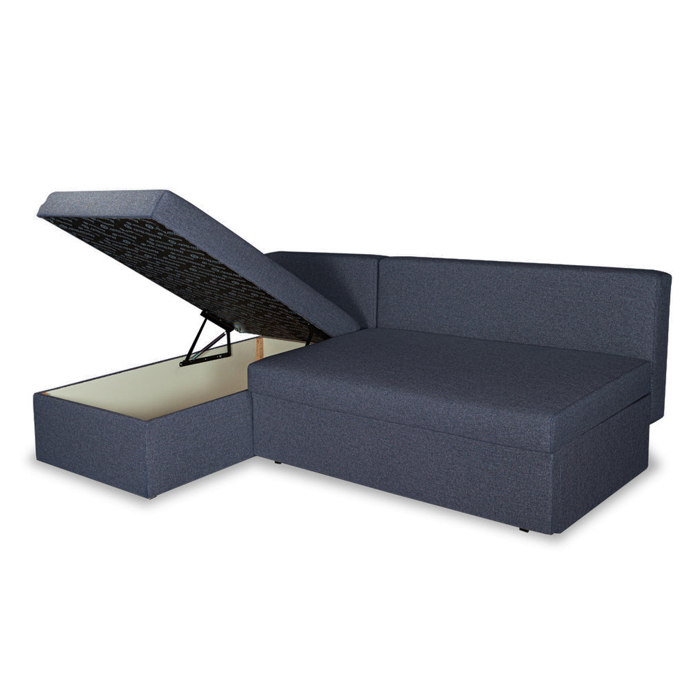 Coltar Extensibil Cu Lada, Blue Interschimbabil Stanga/Dreapta, Albastru Icon 79, 220 X 80 X 155 Cm