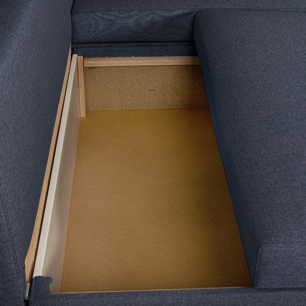 Coltar Extensibil Cu Lada, Blue Interschimbabil Stanga/Dreapta, Albastru Icon 79, 220 X 80 X 155 Cm