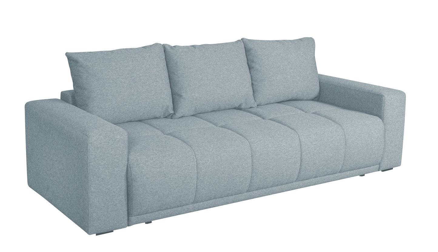 Canapea Extensibila Green, 3 locuri, Lada Depozitare, Gri deschis, Caleido Icegrey, 240 Cm