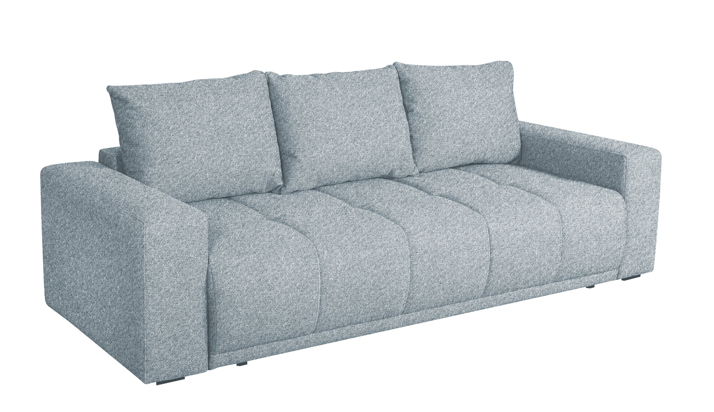 Canapea Extensibila Green, 3 locuri, Lada Depozitare, Gri Deschis, Arte 84B, 240 Cm