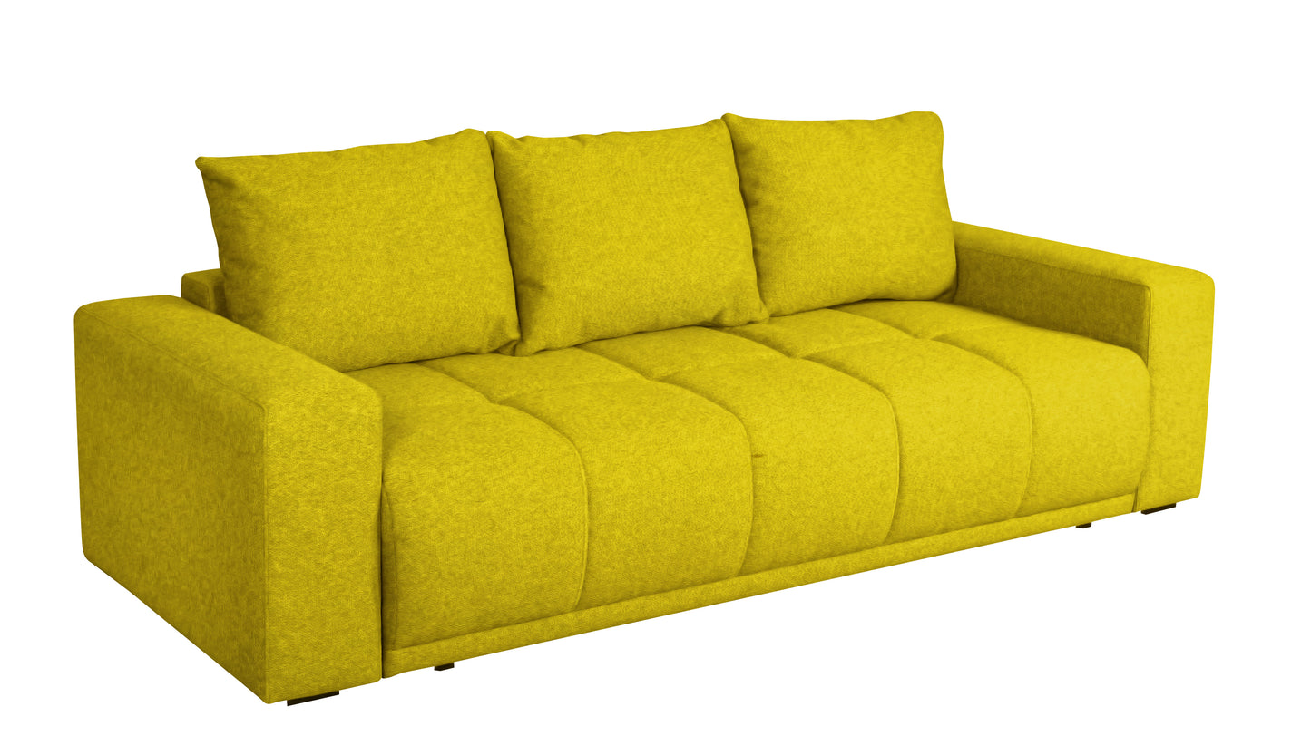 Canapea Extensibila Green, 3 locuri, Lada Depozitare, Galben, Otusso 14, 240 Cm