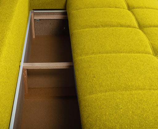 Canapea Extensibila Green, 3 locuri, Lada Depozitare, Galben, Otusso 14, 240 Cm
