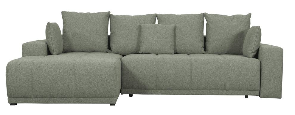 Coltar Cu Insula Dreapta Green, 5 Locuri, Lada Depozitare, Voltera Flax, 280 Cm
