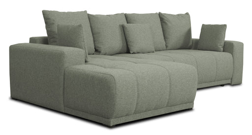Coltar Cu Insula Dreapta Green, 5 Locuri, Lada Depozitare, Voltera Flax, 280 Cm