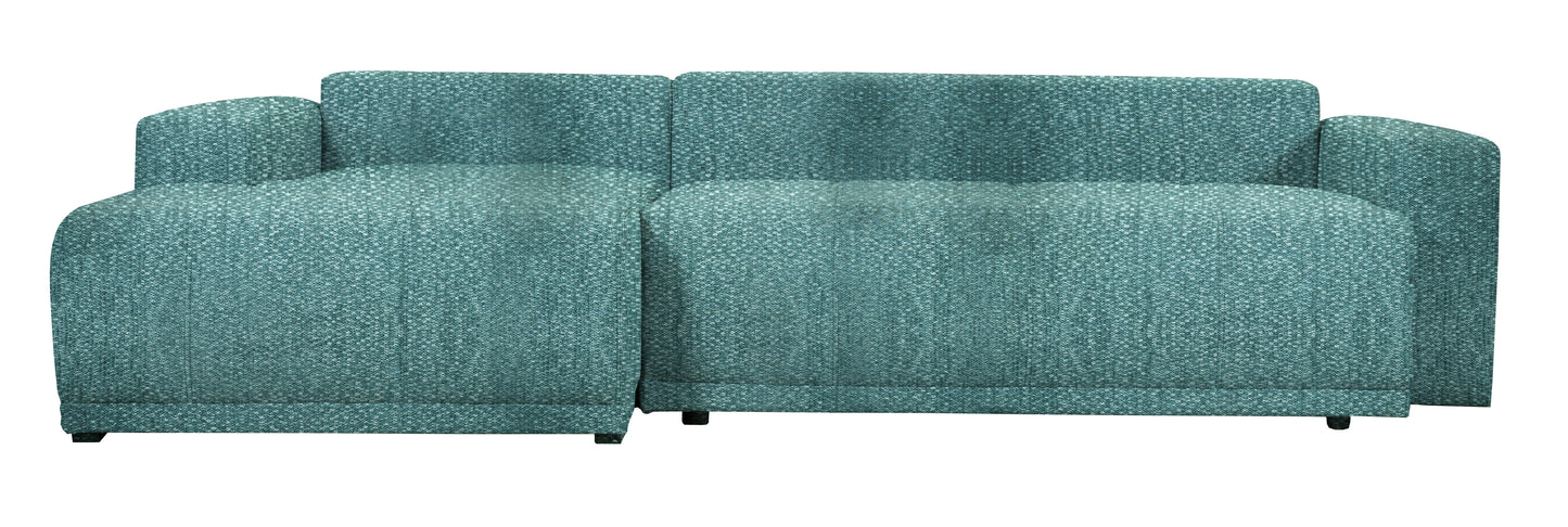 Coltar Cu Insula Dreapta Green, 5 Locuri, Lada Depozitare, Albastru, Palacio 77, 280 Cm
