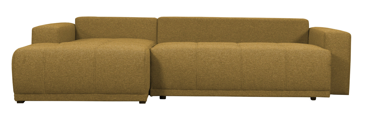 Coltar Cu Insula Dreapta Green, 5 Locuri, Lada Depozitare, Mostard, 280 Cm