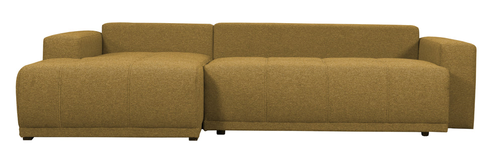 Coltar Cu Insula Dreapta Green, 5 Locuri, Lada Depozitare, Mostard, 280 Cm