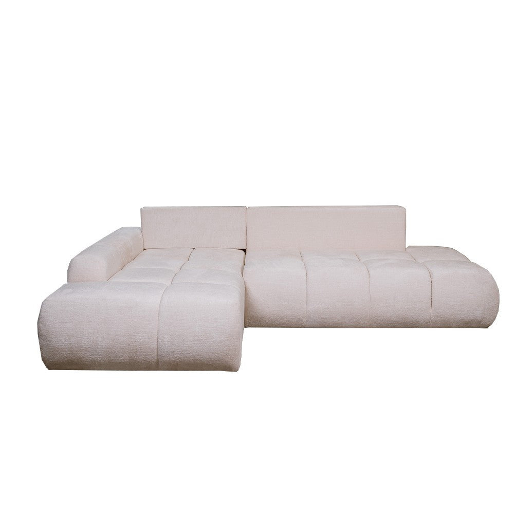 Coltar Extensibil Stanga Luna, Lada Depozitare, 5 Locuri, ONYX 1 IVORY, 270 Cm