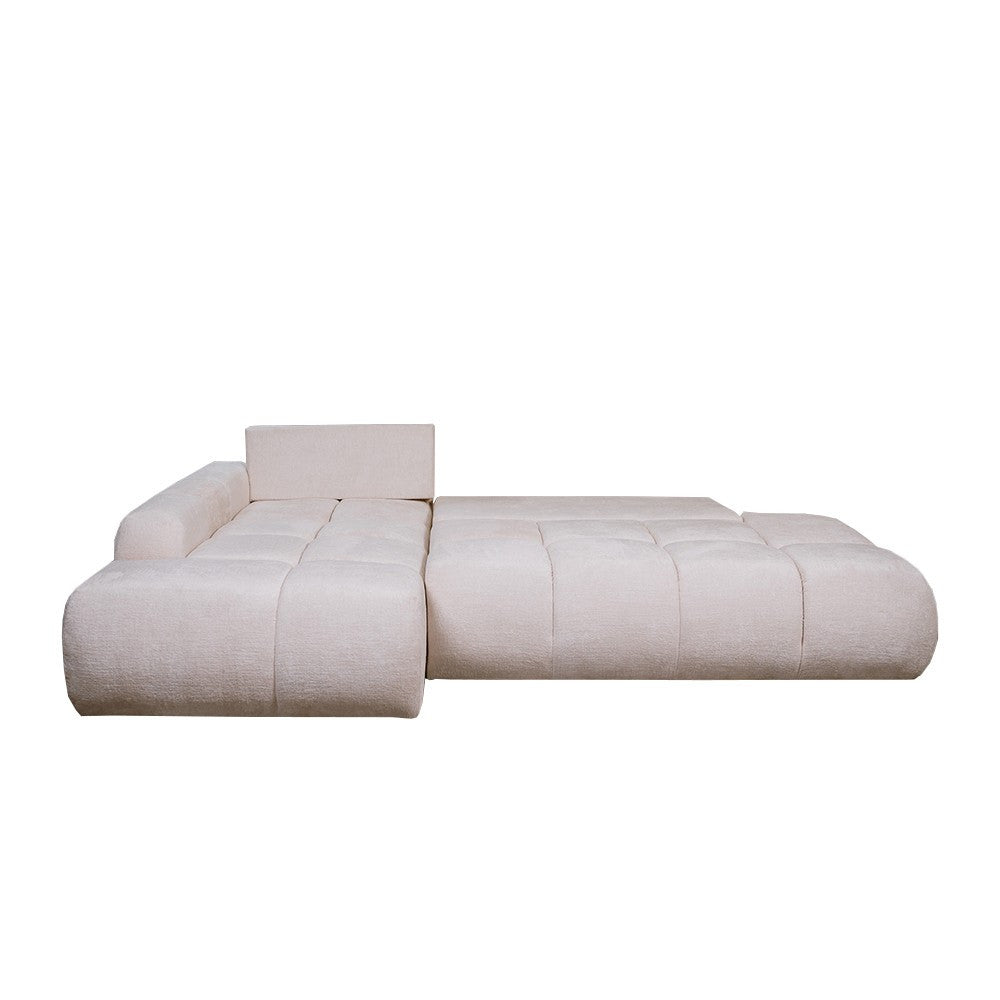 Coltar Extensibil Stanga Luna, Lada Depozitare, 5 Locuri, ONYX 1 IVORY, 270 Cm