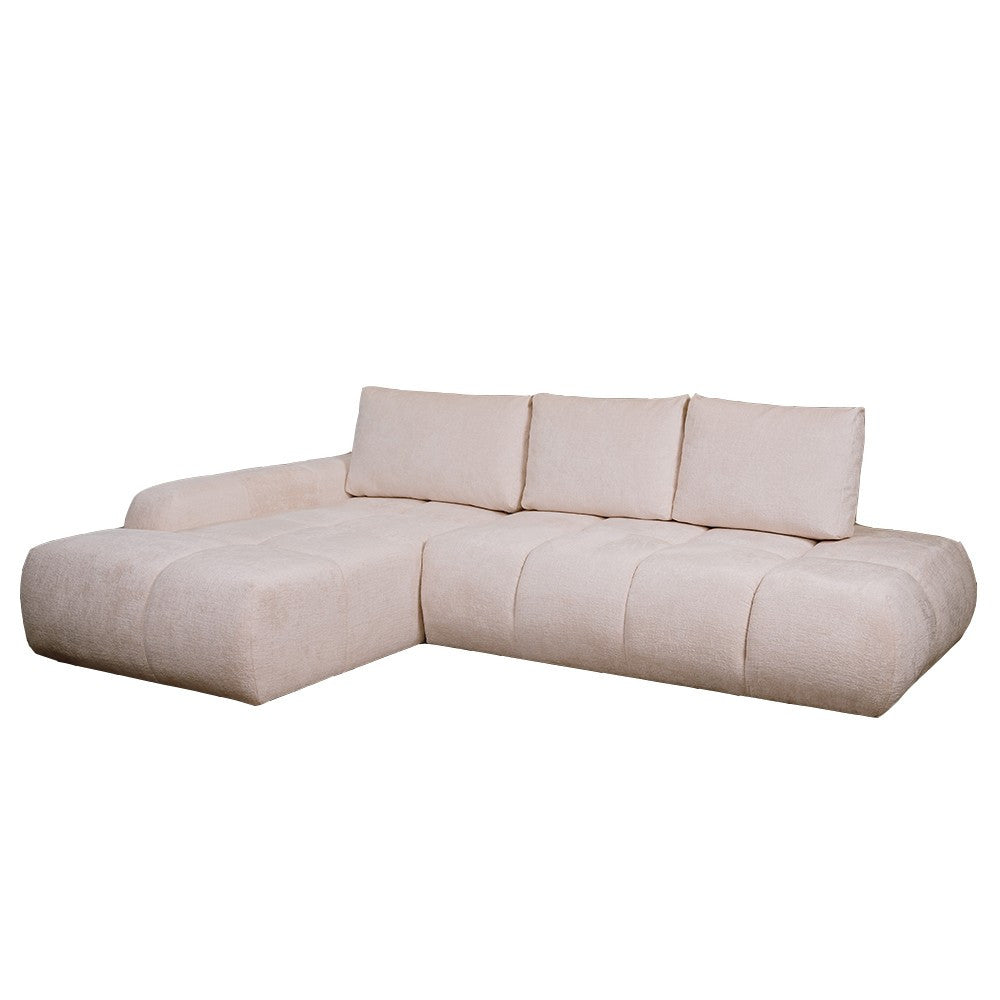 Coltar Extensibil Stanga Luna, Lada Depozitare, 5 Locuri, ONYX 1 IVORY, 270 Cm