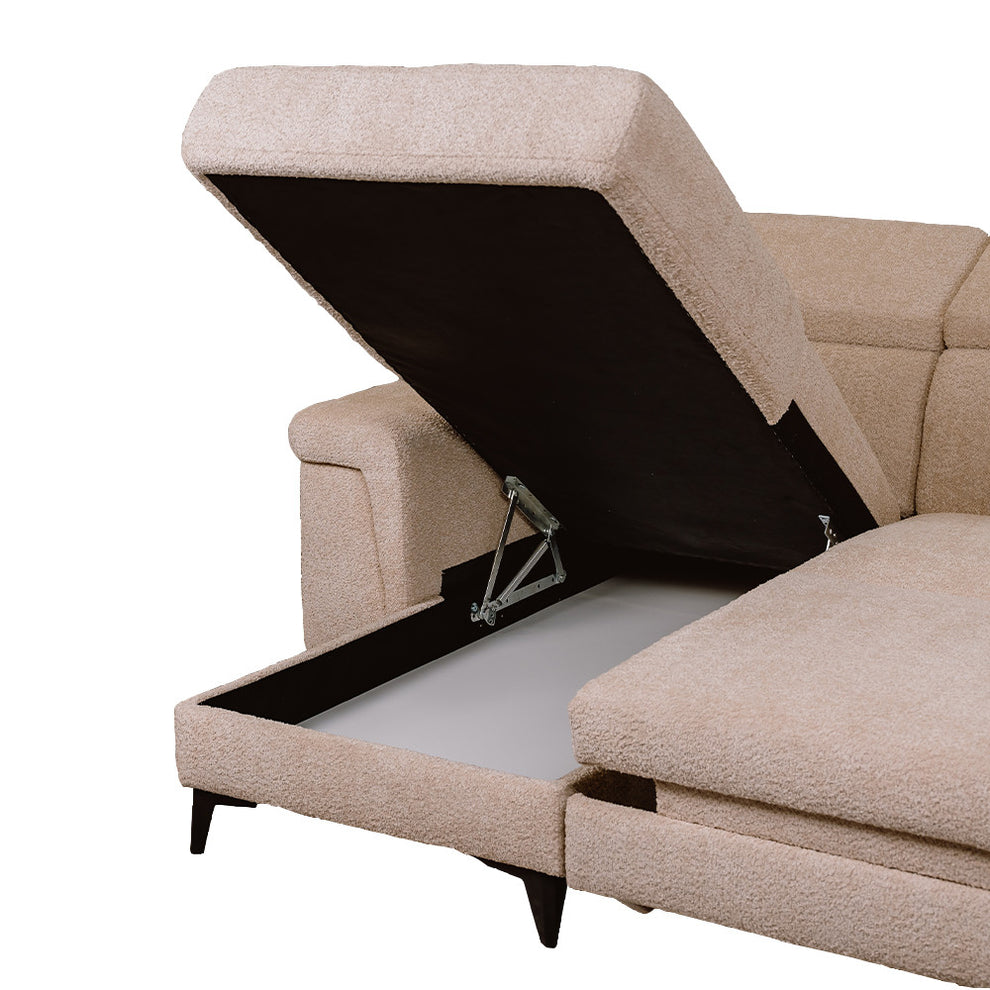 Coltar Extensibil Cu Insula Sorrento, Interschimbabil Stanga/Dreapta, Angolo Anthology Sand, 290 Cm