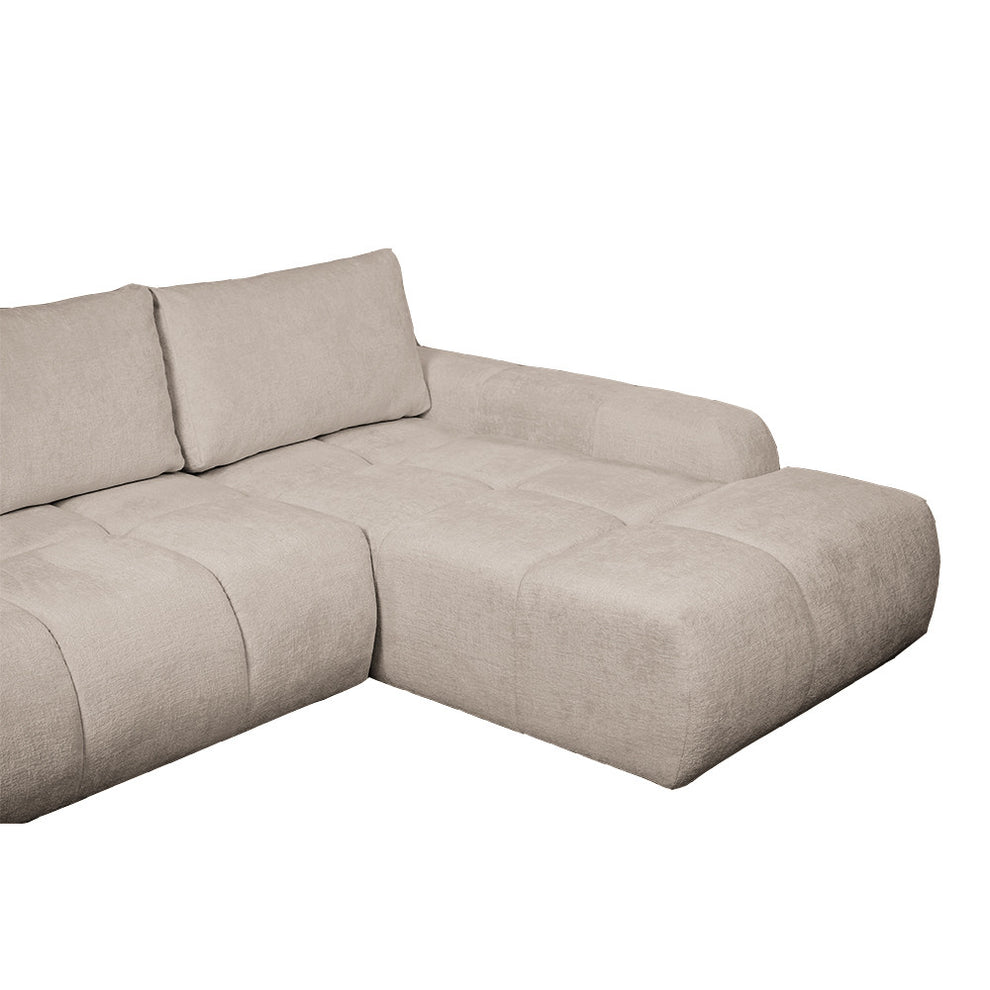 Coltar Extensibil Dreapta Luna, Lada Depozitare, 5 Locuri, Onyx Linen, 270 Cm