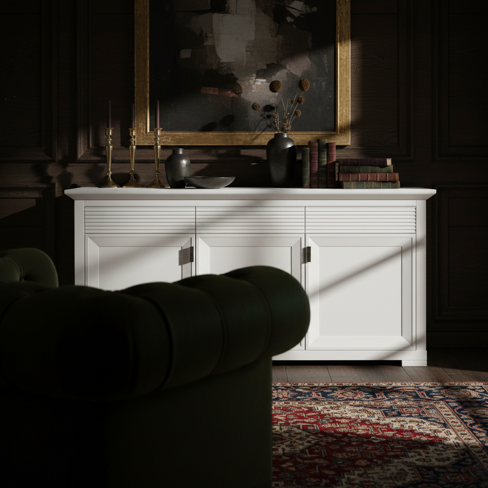 Bufet 3 Usi Si 3 Sertare Verona Bianco Alb, 180.4 Cm