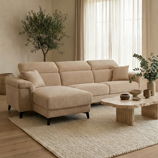 Coltar Extensibil Cu Insula Sorrento, Interschimbabil Stanga/Dreapta, Angolo Anthology Sand, 290 Cm