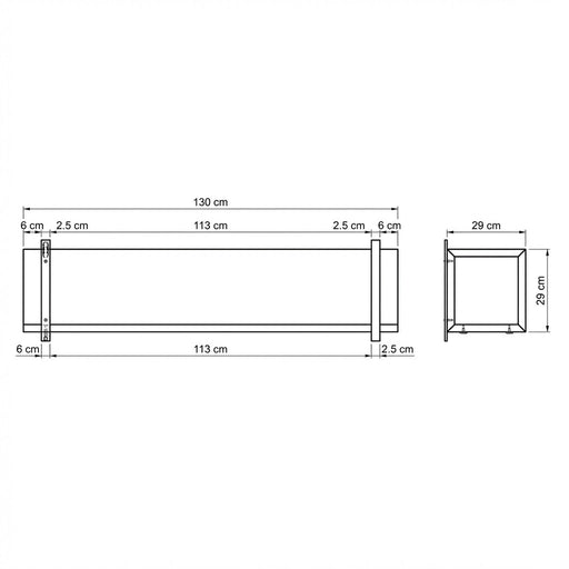 Polita Reno Smoked Oak, Furnir Din Lemn Masiv, 130 Cm