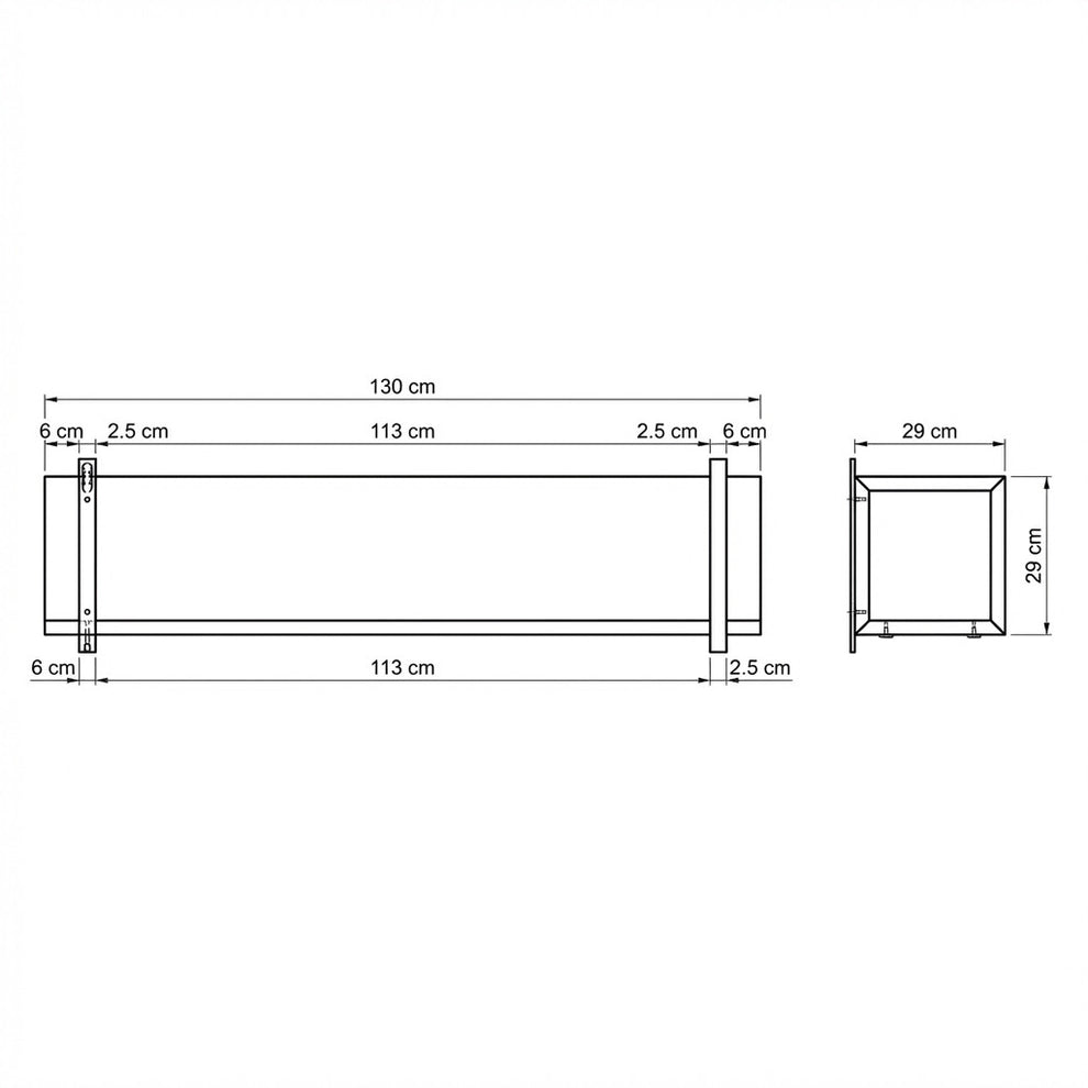 Polita Reno Smoked Oak, Furnir Din Lemn Masiv, 130 Cm