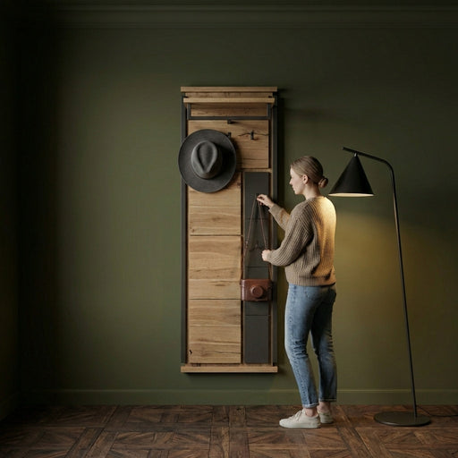 Cuier Reno Smoked Oak, Furnir Din Lemn Masiv 55 Cm