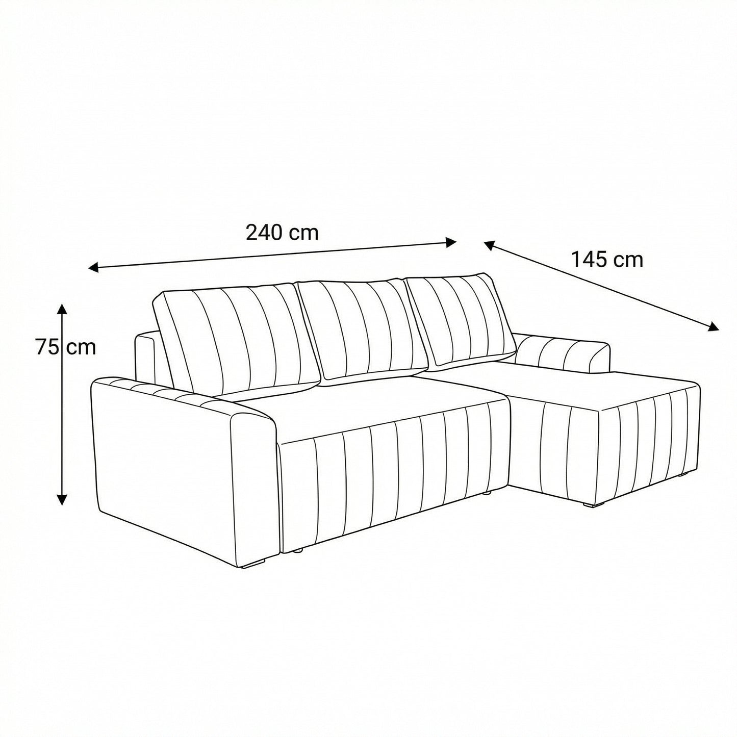 Coltar Extensibil Dreapta Mark, 4 Locuri, Lada Depozitare, Visiniu, 240 Cm