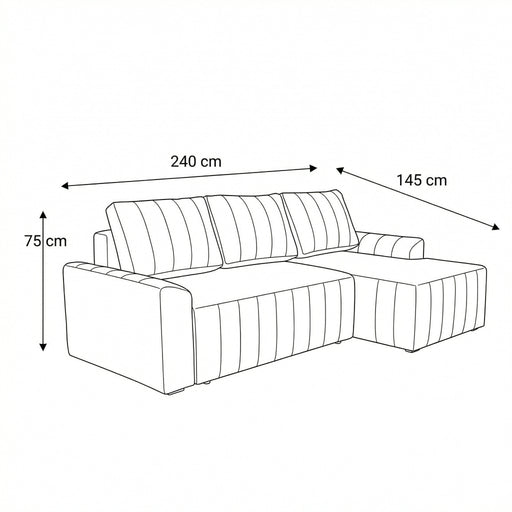 Coltar Extensibil Dreapta Mark, 4 Locuri, Lada Depozitare, Visiniu, 240 Cm