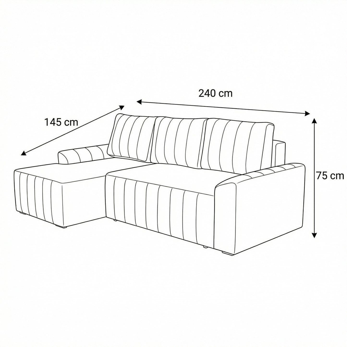 Coltar Extensibil Stanga Mark, 4 Locuri, Lada Depozitare, Verde Olive, 240 Cm
