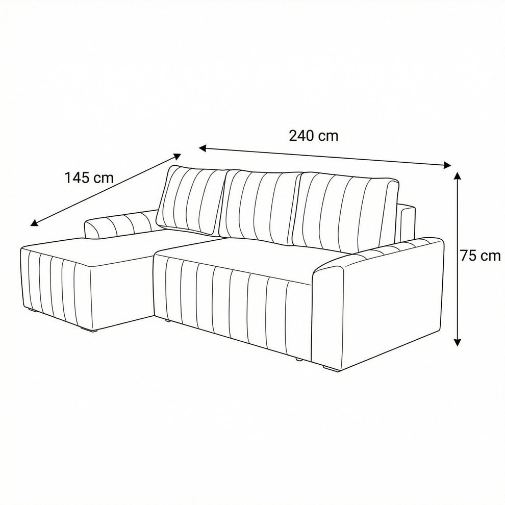 Coltar Extensibil Stanga Mark, 4 Locuri, Lada Depozitare, Verde Olive, 240 Cm
