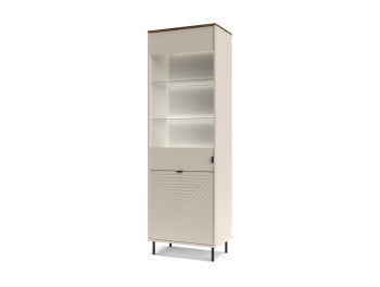 Vitrina Mare Cu 1 Usa Miracle, Cashmere, 63 Cm