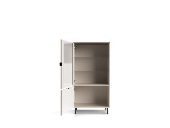 Vitrina Mica Cu 1 Usa Miracle, Cashmere, 63 Cm