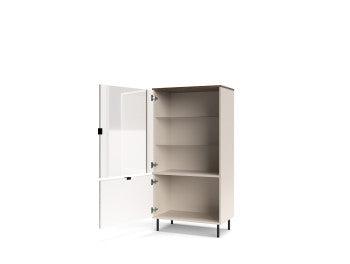 Vitrina Mica Cu 1 Usa Miracle, Cashmere, 63 Cm