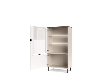 Vitrina Mica Cu 1 Usa Miracle, Cashmere, 63 Cm