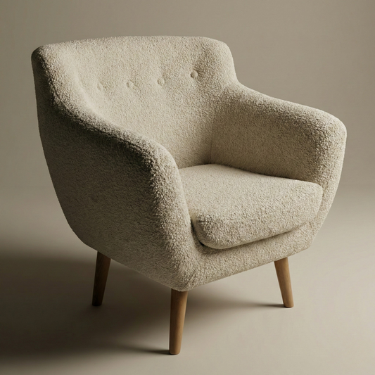 Fotoliu Jazz Now Or Never Boucle Ivory, 80 x 83 x 80 Cm