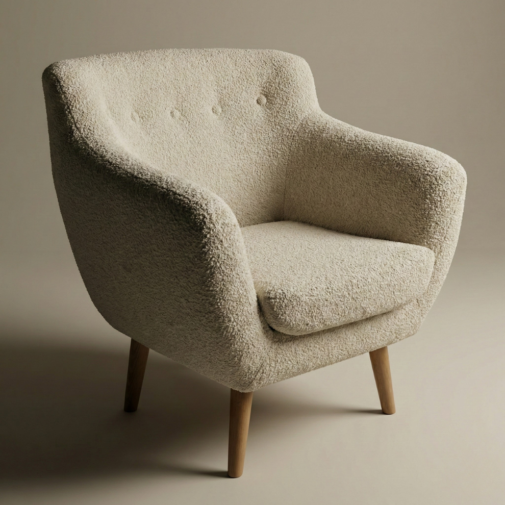 Fotoliu Jazz Now Or Never Boucle Ivory, 80 x 83 x 80 Cm