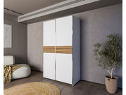 Dulap Cu 2 Usi Culisante Meteora, Alb Platinium, 120 Cm