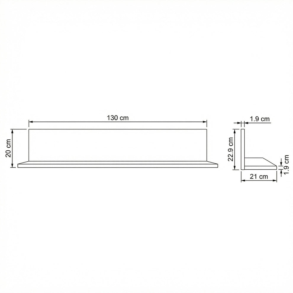 Polita Thuxon Alb, Vopsit Si Furniruit Stejar, 130 Cm