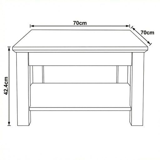 Masă de Cafea Thuxon 70 cm – Vopsit Alb și Blat Cu Furnir de Stejar