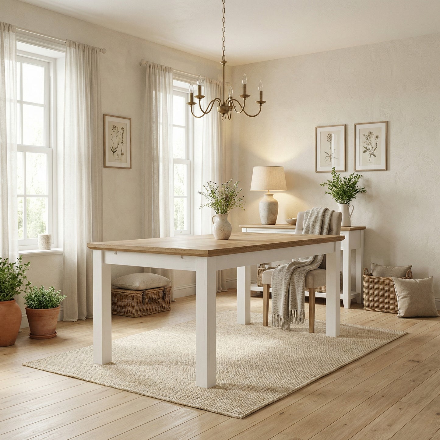 Masa Extensibila Thuxon Alb, Vopsit, Furniruit, 180/235 x 90 x 77 Cm