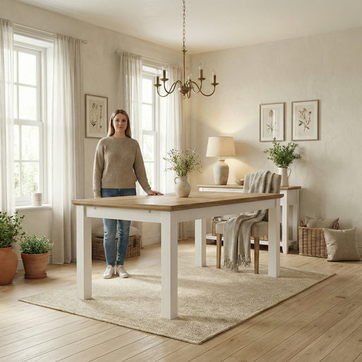 Masa Extensibila Thuxon Alb, Vopsit, Furniruit, 180/235 x 90 x 77 Cm