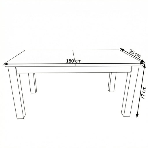 Masa Extensibila Alpina, Vopsit Alb, Furniruit, 180/235 x 90 x 77 Cm