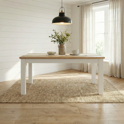 Masa Extensibila Alpina, Vopsit Alb, Furniruit, 140 x 82 x 77 Cm