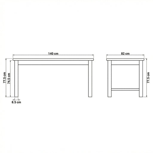 Masa Extensibila Alpina, Vopsit Alb, Furniruit, 140 x 82 x 77 Cm