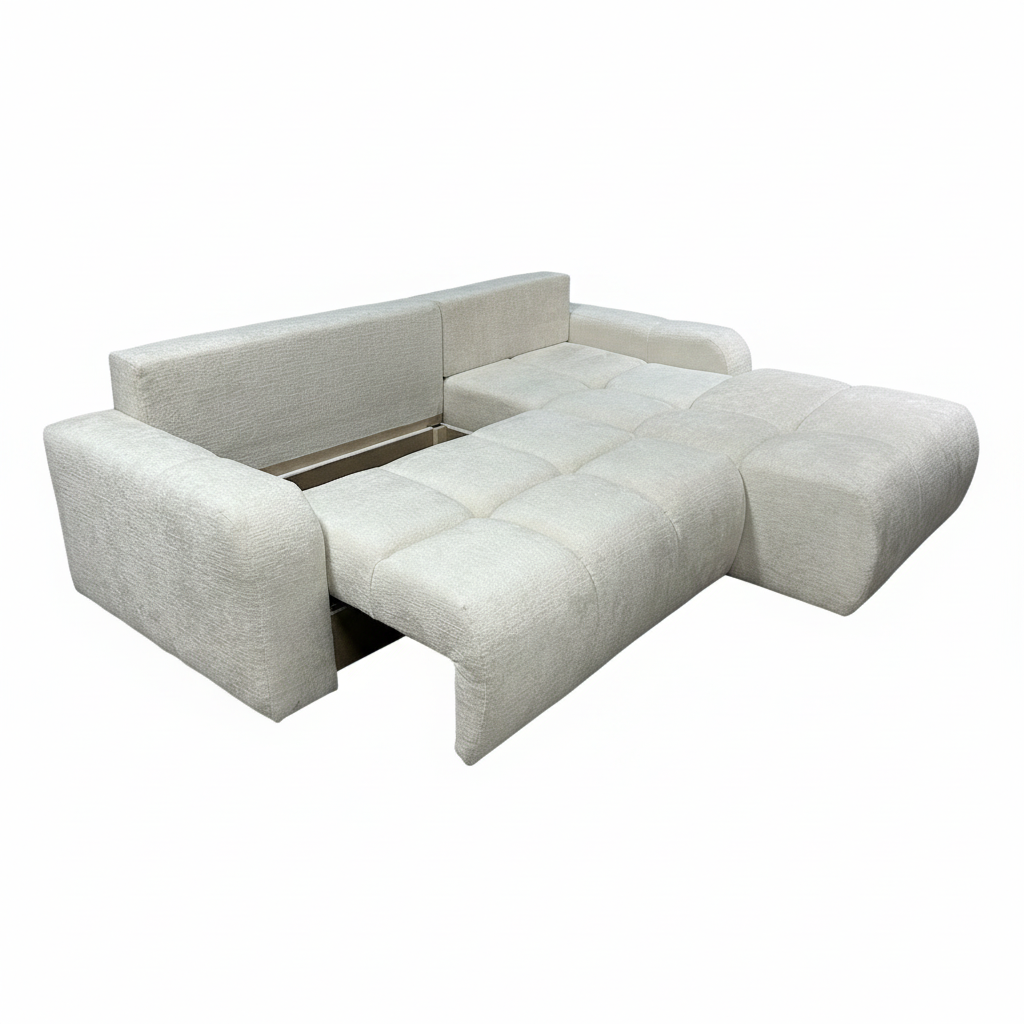 Coltar Extensibil Dreapta Kyoto, Lada Depozitare, 5 Locuri, Onyx 1 Ivory, 246 Cm