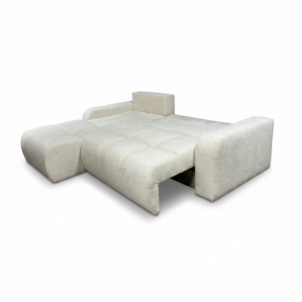 Coltar Extensibil Stanga Kyoto, Lada Depozitare, 5 Locuri, Onyx 1 Ivory, 246 Cm