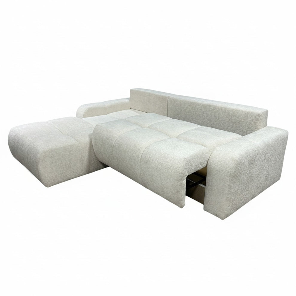 Coltar Extensibil Stanga Kyoto, Lada Depozitare, 5 Locuri, Onyx 1 Ivory, 246 Cm